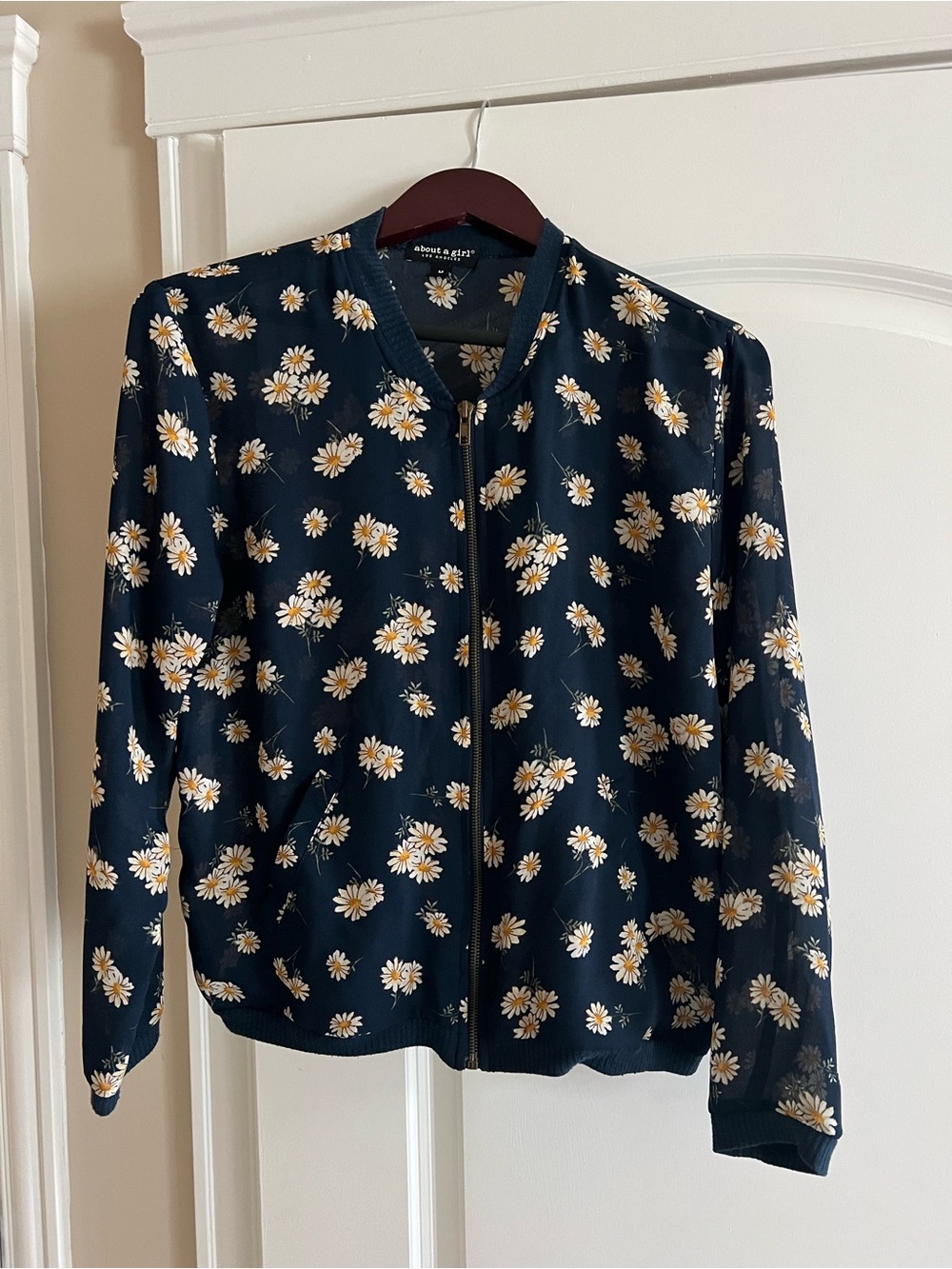 About a girl Daisy Bomber Jacket - Navy Floral